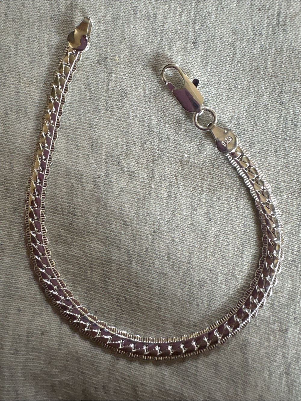Sterling Silver Double Chain Bracelet 7.5 inch